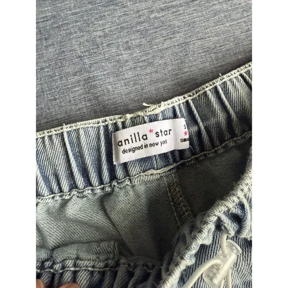 Vanilla Star Cozy Denim Joggers Size Small - Picture 3 of 4